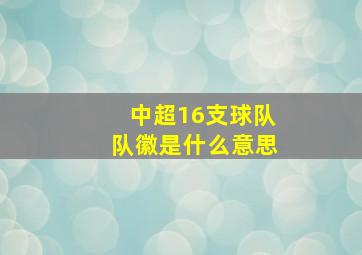 中超16支球队队徽是什么意思