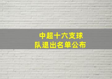 中超十六支球队退出名单公布