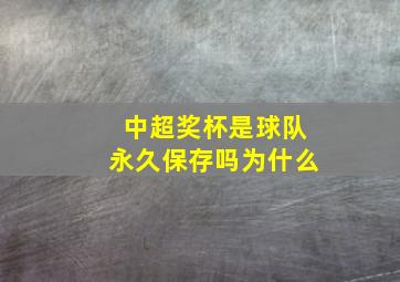 中超奖杯是球队永久保存吗为什么