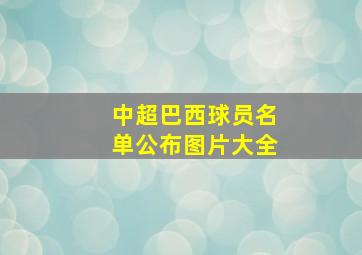 中超巴西球员名单公布图片大全