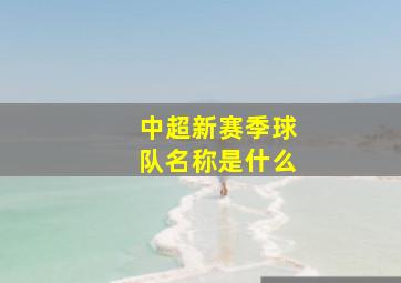 中超新赛季球队名称是什么