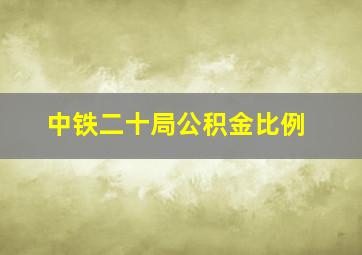 中铁二十局公积金比例