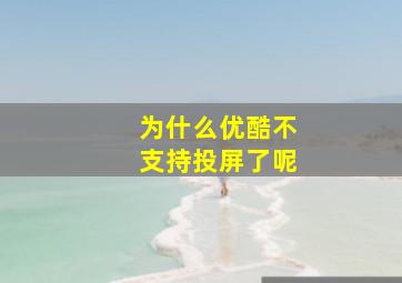 为什么优酷不支持投屏了呢