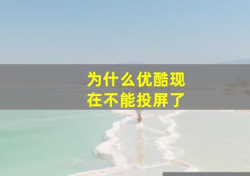 为什么优酷现在不能投屏了