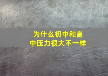 为什么初中和高中压力很大不一样