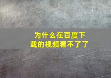 为什么在百度下载的视频看不了了