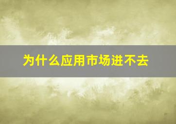 为什么应用市场进不去