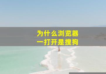 为什么浏览器一打开是搜狗