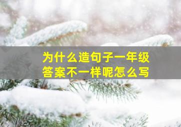 为什么造句子一年级答案不一样呢怎么写