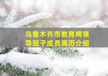 乌鲁木齐市教育局领导班子成员简历介绍