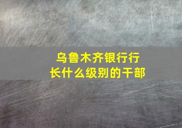 乌鲁木齐银行行长什么级别的干部