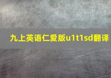 九上英语仁爱版u1t1sd翻译