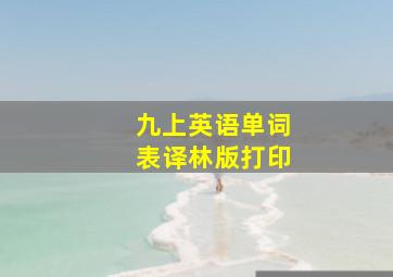 九上英语单词表译林版打印