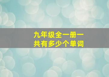 九年级全一册一共有多少个单词