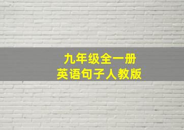 九年级全一册英语句子人教版