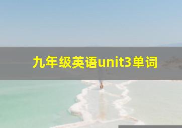 九年级英语unit3单词