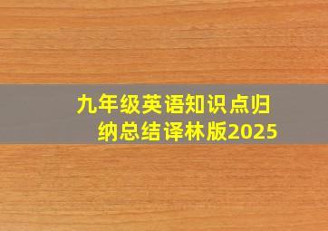 九年级英语知识点归纳总结译林版2025