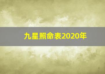 九星照命表2020年