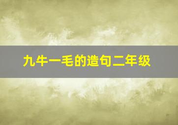 九牛一毛的造句二年级