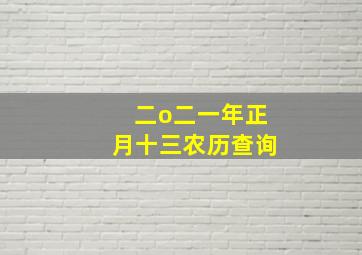 二o二一年正月十三农历查询