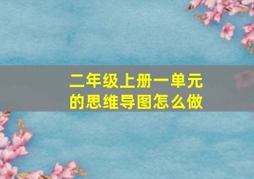 二年级上册一单元的思维导图怎么做