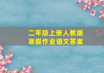 二年级上册人教版寒假作业语文答案