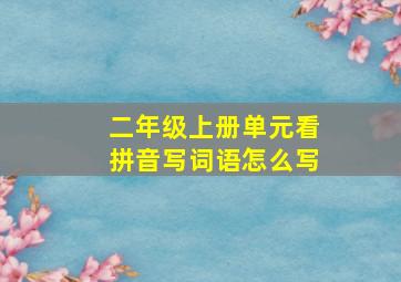 二年级上册单元看拼音写词语怎么写