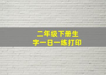 二年级下册生字一日一练打印