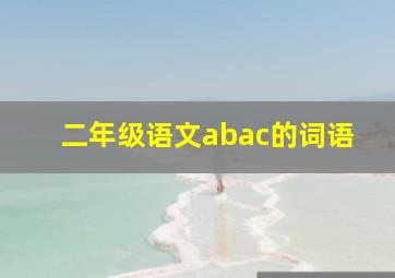 二年级语文abac的词语