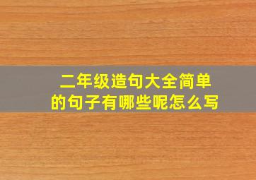 二年级造句大全简单的句子有哪些呢怎么写