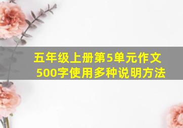 五年级上册第5单元作文500字使用多种说明方法