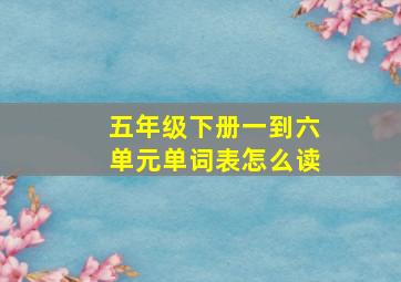 五年级下册一到六单元单词表怎么读