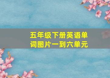 五年级下册英语单词图片一到六单元