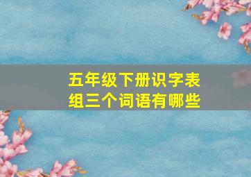 五年级下册识字表组三个词语有哪些