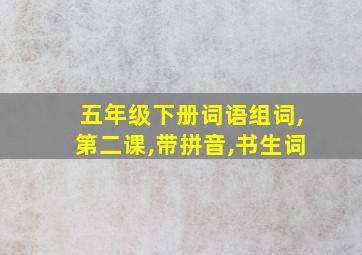 五年级下册词语组词,第二课,带拼音,书生词