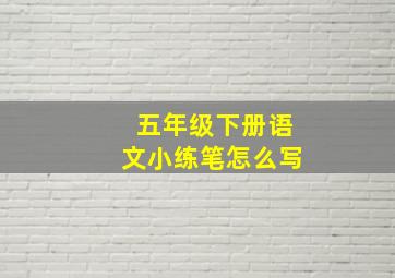 五年级下册语文小练笔怎么写