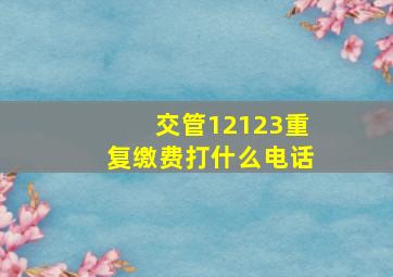 交管12123重复缴费打什么电话