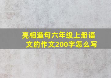 亮相造句六年级上册语文的作文200字怎么写