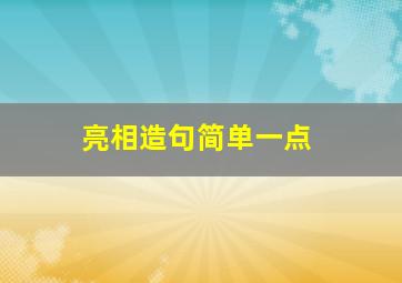 亮相造句简单一点