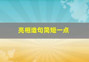 亮相造句简短一点