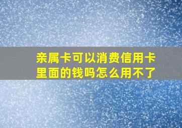 亲属卡可以消费信用卡里面的钱吗怎么用不了