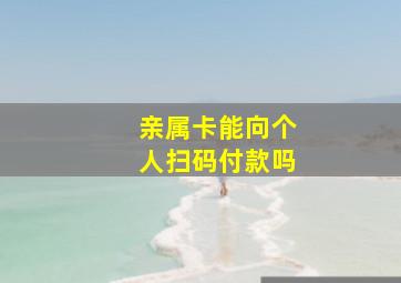 亲属卡能向个人扫码付款吗