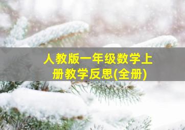 人教版一年级数学上册教学反思(全册)