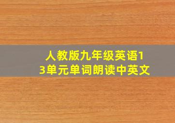 人教版九年级英语13单元单词朗读中英文