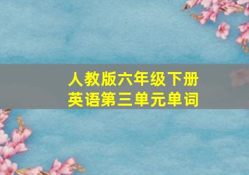 人教版六年级下册英语第三单元单词