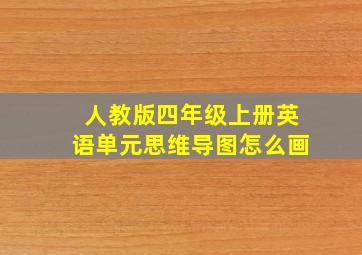 人教版四年级上册英语单元思维导图怎么画