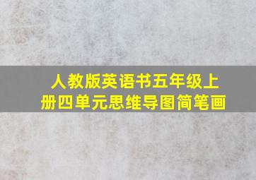 人教版英语书五年级上册四单元思维导图简笔画