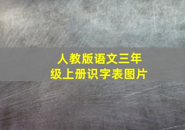 人教版语文三年级上册识字表图片