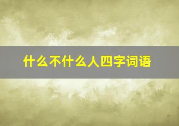 什么不什么人四字词语