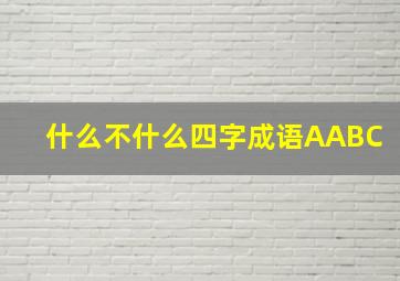 什么不什么四字成语AABC